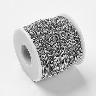 Tarnish Resistant 304 Stainless Steel Twist Chains CHS-R004-0.6mm-1