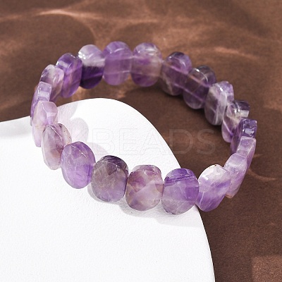 Natural Amethyst Faceted Beaded Stretch Bracelets for Women BJEW-K251-07F-1