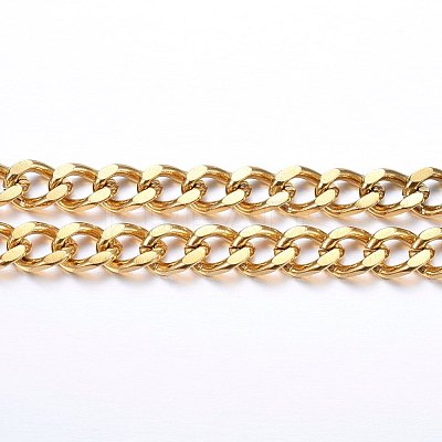 3.28 Feet Ion Plating(IP) 304 Stainless Steel Cuban Link Chains X-CHS-H020-06G-1