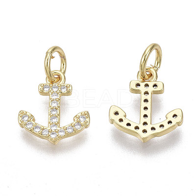 Brass Micro Pave Cubic Zirconia Charms ZIRC-R109-018G-NF-1