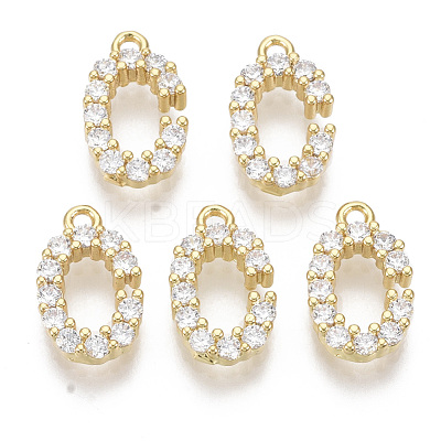 Brass Micro Pave Cubic Zirconia Charms KK-T060-05-C-G-NF-1
