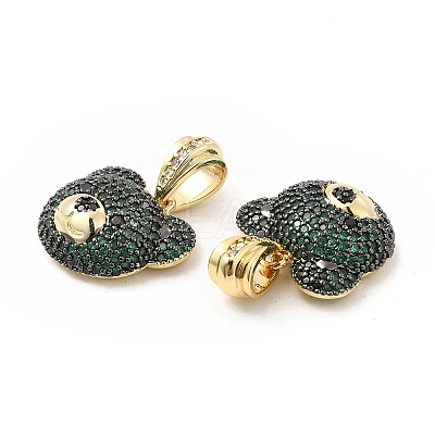 Brass Micro Pave Cubic Zirconia Pendants KK-H441-01B-G-1