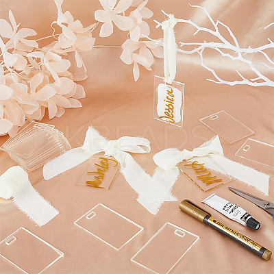 24Pcs Acrylic Name Card Holders TACR-FH0001-17A-1