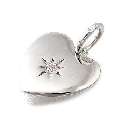 925 Sterling Silver Micro Pave Clear Cubic Zirconia Charms STER-V001-01P-10-1
