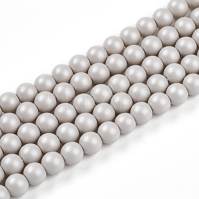 Baking Paint Pearlized Glass Pearl Bead Strands HY-N002-4mm-B05-1