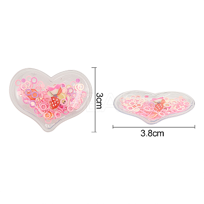 60Pcs 6 Colors Quicksand Sequin Plastic Cabochons KY-CJ0001-41-1