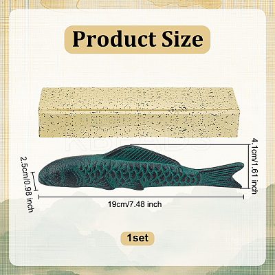 Fish Iron Chinese Calligraphy Paper Weight Cast AJEW-WH0455-138-1