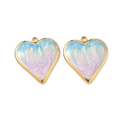 304 Stainless Steel Enamel Pendants STAS-U057-07G-B-1