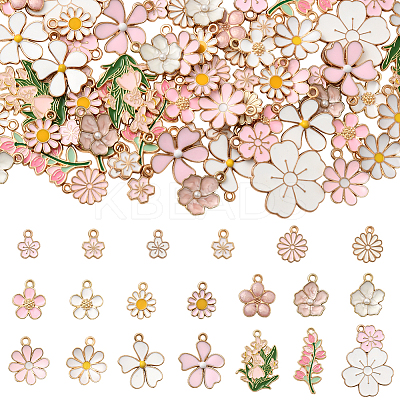 80Pcs 20 Styles Alloy Enamel Pendants ENAM-SC0007-05-1