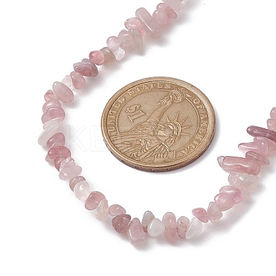 Natural Rose Quartz Chip Beaded Necklace NJEW-JN04616-13-1