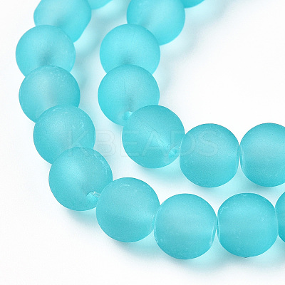 Baking Paint Transparent Glass Bead Strands GLAA-S031-8mm-18-1