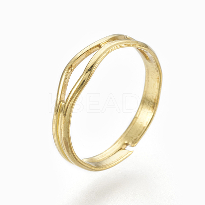 Adjustable Brass Finger Rings RJEW-F086-01G-1