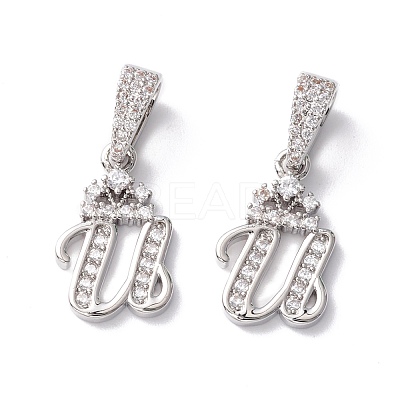 Eco-Friendly Brass Micro Pave Cubic Zirconia Pendants KK-K265-01P-U-1