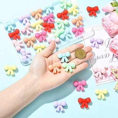 32Pcs 8 Colors Bowknot Silicone Focal Beads SIL-CJ0003-24-1