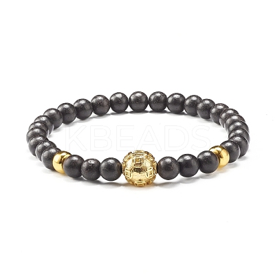 Wooden Beads Stretch Bracelets Set BJEW-JB07019-1