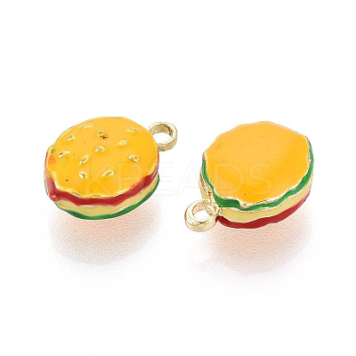 Rack Plating Alloy Enamel Charms PALLOY-N181-24KCG-01-1