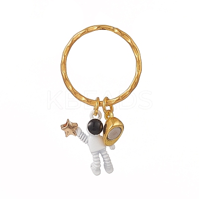 Baking Paint Alloy Astronaut Pendant Keychain LS-KEYC-JKC00451-1