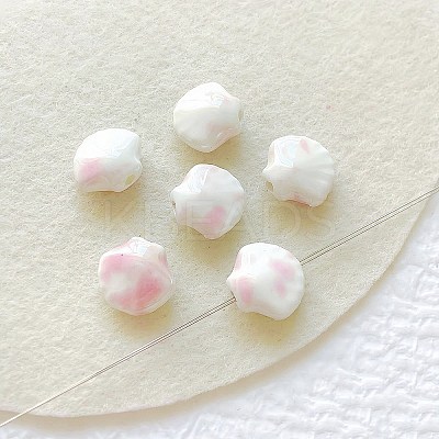 Shell Shape Glazed Porcelain Beads PORC-E022-01A-1