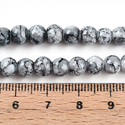 Baking Paint Glass Beads Strands DGLA-N003-6mm-A06-1