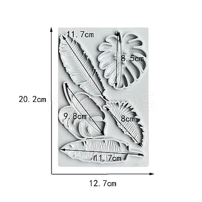 DIY Monstera Leaf & Feather Food Grade Silicone Molds FEAT-PW0001-024A-1