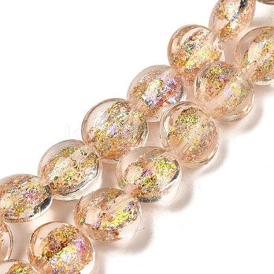 Handmade Dichroic Foil Glass Beads Strands DICH-U001-11E-1