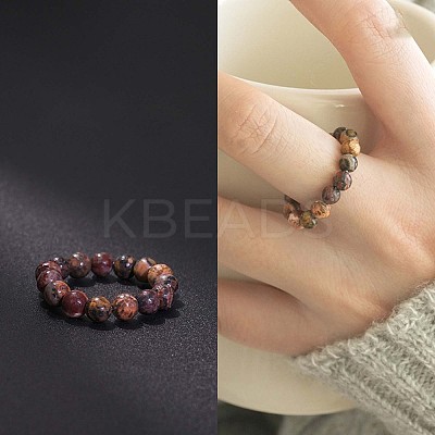 Natural Gemstone Stretchy Finger Rings FS-WG01730-04-1