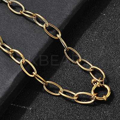 304 Stainless Steel Cable Chain Necklaces with Spring Ring Clasps for Women NJEW-Z091-09G-1