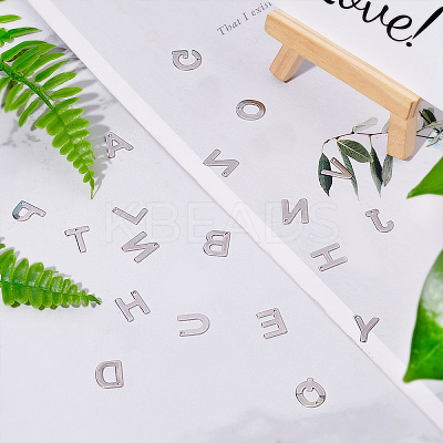 304 Stainless Steel Alphabet Letter Charms STAS-PH0019-70-1