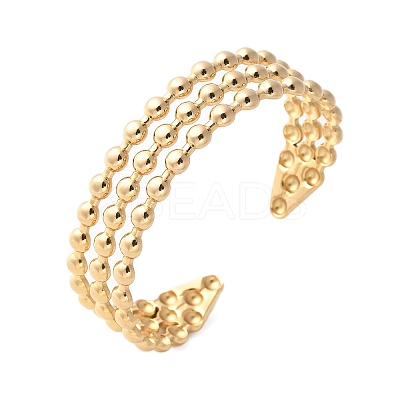 Three-layer 304 Stainless Steel Cuff Bangles for Women BJEW-U032-08G-1