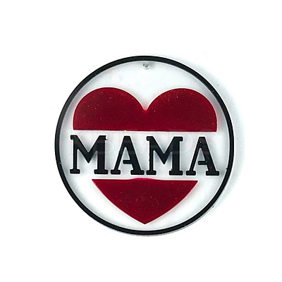 DIY Mother's Day Theme Flat Round Pendant Silicone Molds LS-SIMO-H010-02B-1