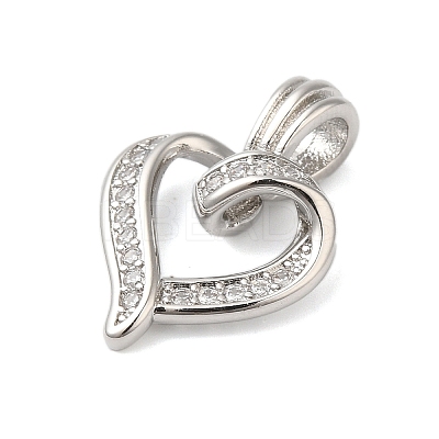 Rack Plating Brass & Clear Cubic Zirconia Pendants KK-S372-26P-1