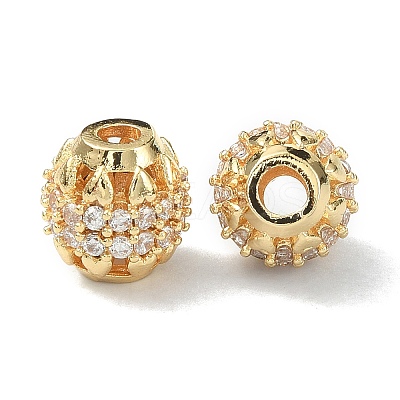 Brass Clear Cubic Zirconia Beads KK-B072-08G-1