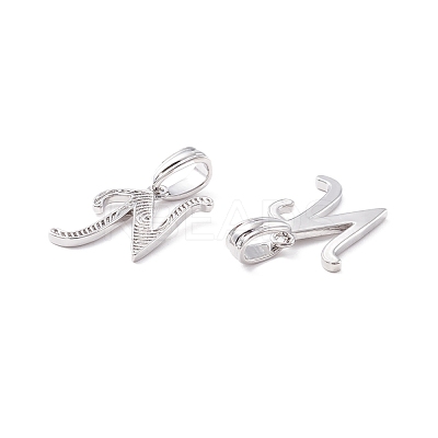 Rack Plating Eco-Friendly Brass Letter Pendants KK-K265-02P-N-1