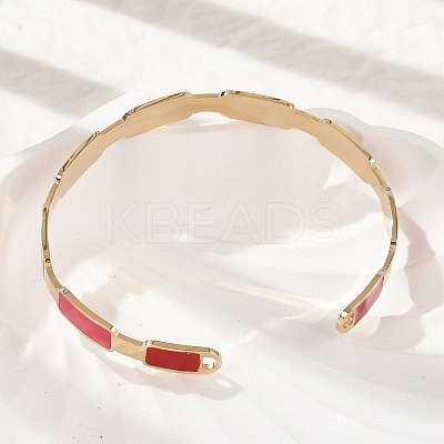 304 Stainless Steel Cuff Bangles for Women BJEW-Z087-10G-1