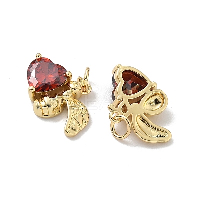 Brass Pave Cubic Zirconia Pendants KK-P325-39G-1