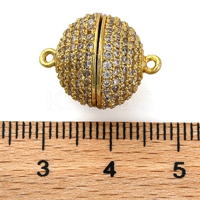 Brass Micro Pave Clear Cubic Zirconia Magnetic Clasps KK-A230-02A-G-1