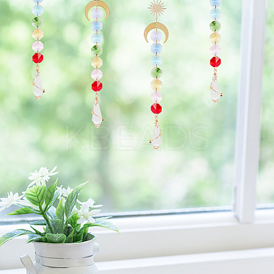 AHADEMAKER 4Pcs Sun Catcher Pendant Decorations HJEW-GA0001-20-1