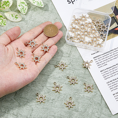 40Pcs UV Plating Alloy Rhinestone Pendants ALRI-DC0001-09-1