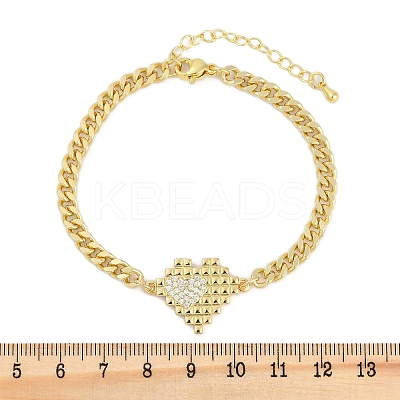 Brass Micro Pave Cubic Zirconia Link Bracelets LS-BJEW-M050-06G-03-1
