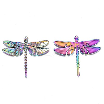 Rainbow Color Alloy Big Pendant Rhinestone Settings PALLOY-N163-170-NR-1