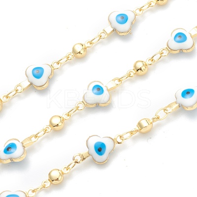Golden Brass Enamel Link Chains CHC-H103-16A-G-1