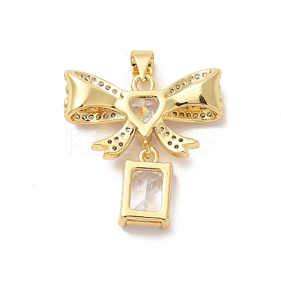 Rack Plating Brass Micro Pave Cubic Zirconia Pendants KK-B068-09G-1
