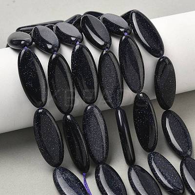 Synthetic Blue Goldstone Beads Strands G-B078-E14-01A-1