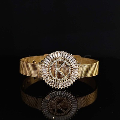 Brass Micro Pave Clear Cubic Zirconia Bangles for Women FS-WGA7409-32-1