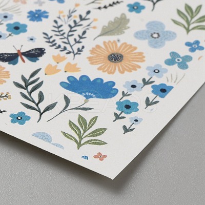 Flower Pattern Polymer Clay Water Transfer Paper DIY-WH0568-73B-1