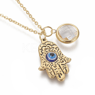 Ion Plating(IP) 304 Stainless Steel Pendant Necklaces NJEW-F260-06G-1
