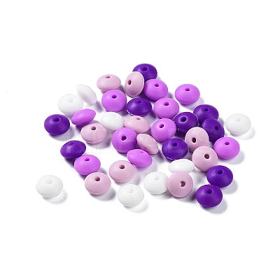 Rondelle Food Grade Eco-Friendly Silicone Focal Beads SIL-F003-07C-1