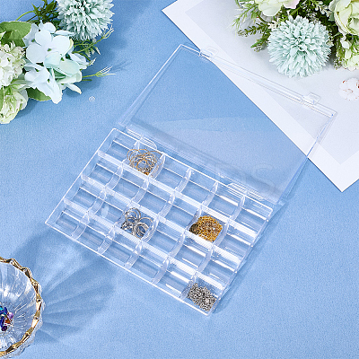 1Pc 24 Grids Plastic Nail Art Jewelry Storage Boxes OBOX-SP0001-01-1