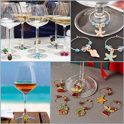 200Pcs Brass Wine Glass Charm Rings KK-SP0001-31A-G-1