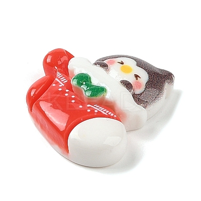 Animal Christmas Socking Theme Opaque Resin Decoden Cabochons LS-RESI-S397-03B-1